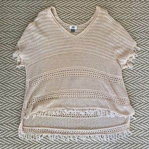 Tan Fishnet Cover-Up Top